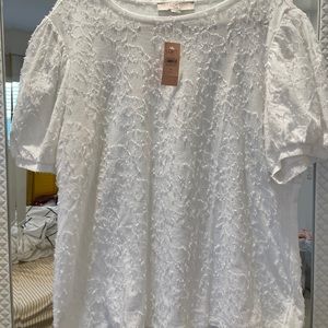 Loft puff sleeve textured t shirt